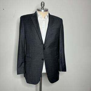 Hickey Freeman Legacy Sport Coat Mens Gray Check‎ Wool 44L